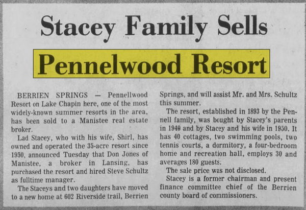 Pennellwood Resort - Apr 11 1973 Sold